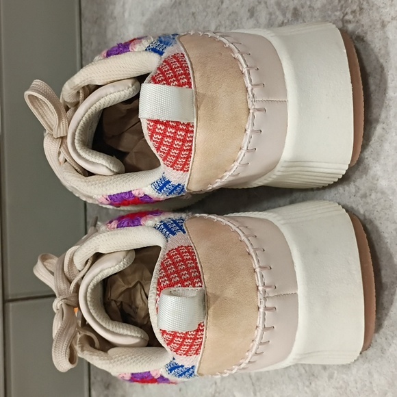 Platform Crochet Boho Sneakers Lucky Brand Size 10 - Picture 6 of 7